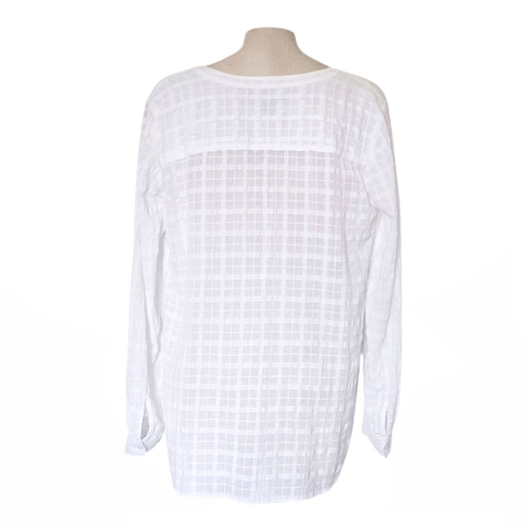 Talbots White Cotton Lightweight Button Down Blouse Top Minimalist Large - Picture 4 of 5